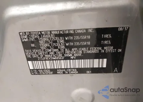 2017 Toyota Rav4 Se из США, поврежденный, VIN 2T3JFREV2HW685637